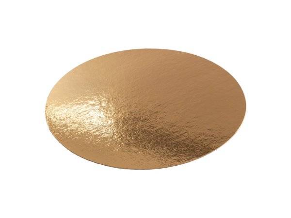 Подложка ламинированная круглая, диаметр 280 мм, золото, 1-сторонняя, 100 штук