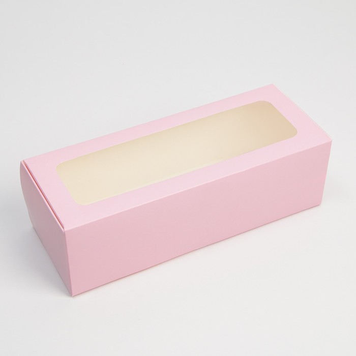 Коробка для кондитерских изделий с окном «Розовая»,  26 х 10 х 8 см 7666167