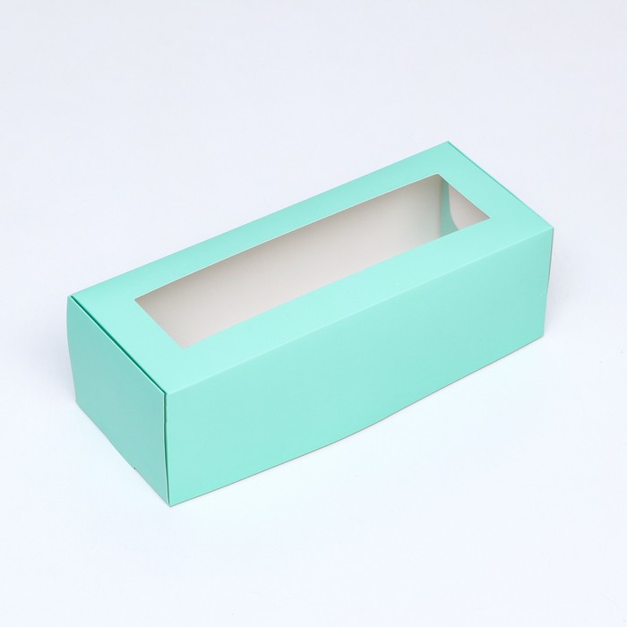 Коробка с окном под рулет, зеленая, 26 х 10 х 8 см 9569288