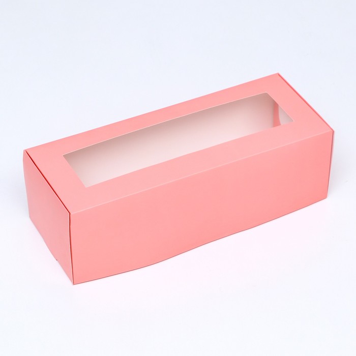 Коробка с окном под рулет, розовая, 26 х 10 х 8 см 9569285