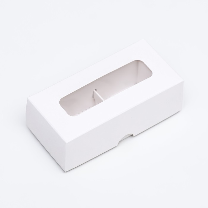 Коробка под 2 конфеты белая, 5*10,5*3,5 см