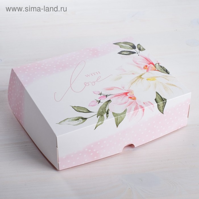 Коробка для кондитерских изделий «Сделано с любовью», 17 × 20 × 6 см