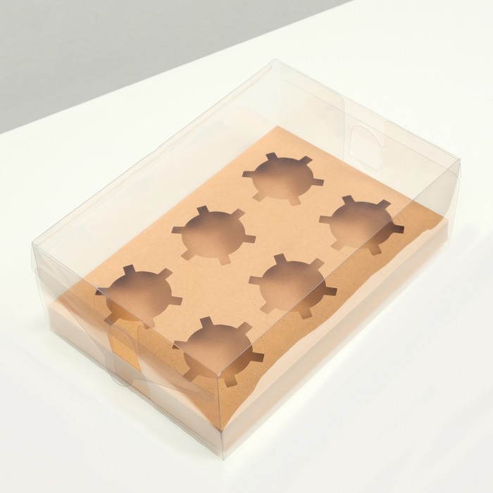 Коробка на 6 капкейков 26,8*18,2*10 Крафт   7840808