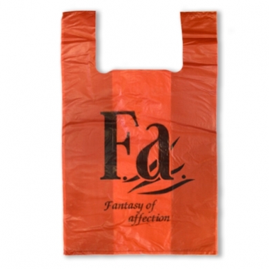 Пакет майка ПНД 28*8*53 FA красный Оптима 20мкм 1/50/1000