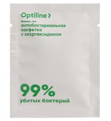 Салфетка влажная в индивидуальной упаковке Антибактериальная Optiline 1/1200