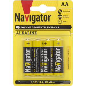 БАТАРЕЙКА Элемент питания АА Navigator NBT-NPE-LR6-BP4  *1/40