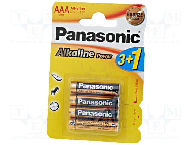 БАТАРЕЙКА Элемент питания ААА PANASONIC LR03/4BP/48 *1/48