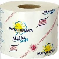 Бумага туалетная Melia Soft NEW Мягкая 54м. 1сл. Белая *1/72