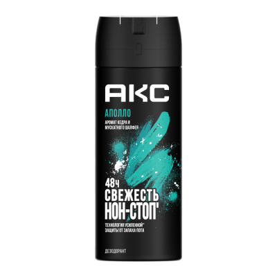 Дезодорант-спрей AXE АПОЛЛО защита от пота, 150 мл */1/6