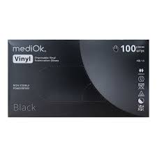 Перчатки винил. L смотр Clear mediOk Black 50пар