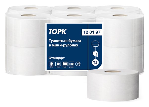 Туалетная бумага Tork Universal Т2 120197 1сл белая 200м 1/12