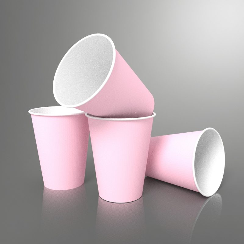 Стакан однослойный Розовый 250мл д-80 *50/1000