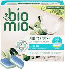 Таблетки для посудомоечной машины BIOMIO BIO-TABS All-in-One Эвкалипт, экологические, 16 г, 25 шт.