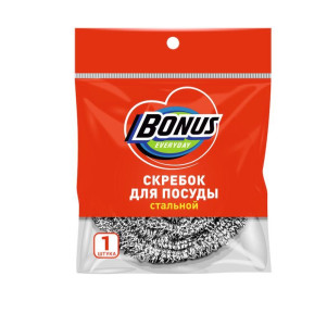 Губка металлическая спиральная 1 шт  Бонус *40