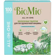 Таблетки для посудомоечной машины BIOMIO BIO-TABS All-in-One Эвкалипт, экологичные, 16 г, 100 шт