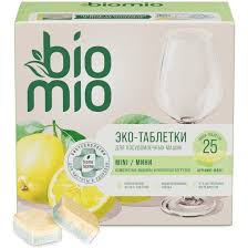 Таблетки-Мини для посудомоечных машин BIOMIO BIO-TABS MULTI с маслом Бергамота и Юдзу, 10 г, 25 шт