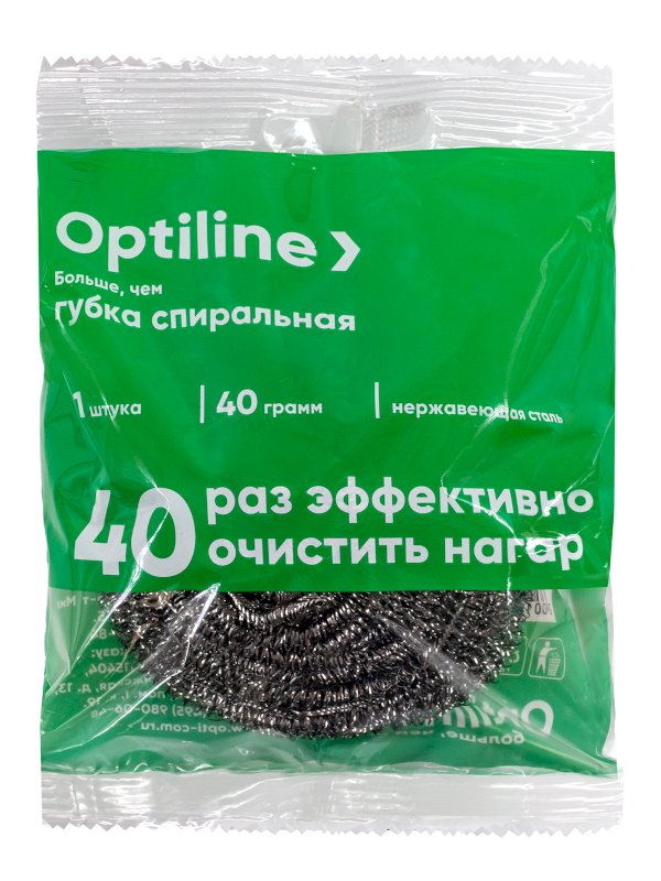 Губка для мытья посуды Optiline спиральная нержавеющая сталь 40 г
