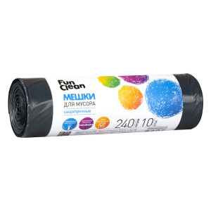 Мешки для мусора Fun Clean Сверхпрочные черный 240 л 10 шт *10