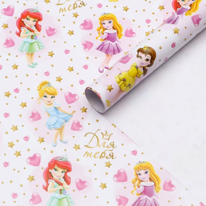 Бумага упаковочная глянцевая «Принцессы», 40×70см 9579006