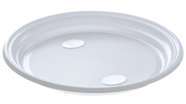 Тарелка пластиковая d 205 мм белая PP *100/2000