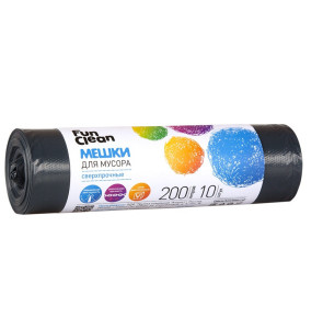 Мешки для мусора Fun Clean Сверхпрочные 200л черный 50 мкм  10 шт *10