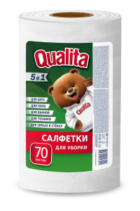 Салфетки для уборки Qualita Optima вискозная в рулоне 70 шт *6