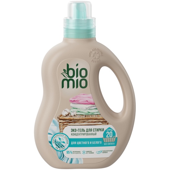 Гель для стирки BIOMIO BIO-LAUNDRY GEL Colors&Whites, универсальный, 900 мл *6