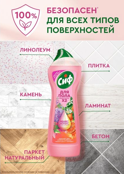 Средство  для пола Cif  Цветы и грейпфрут 750 мл *8