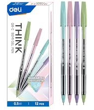 Ручка шариковая Think EQ8-C, синяя, 0.5 мм DELI *12 шт