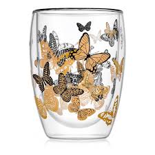 Термобокал Butterfly, 350 мл, боросиликатное стекло, прозрачный, декор, W37000849, WALMER, Великобри