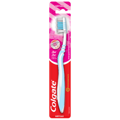 COLGATE Зубная щетка ЗигЗаг Забота о дёснах, мягкая