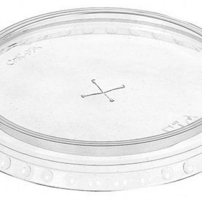 Крышка д/стакана PET (Стирол) (плоская с крест отверстием)d=95 *50/1000 (ст.19-3166,19-3167,19-3168)