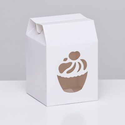 Коробка на 1 капкейк, белая, 15 х 10 х 10 см