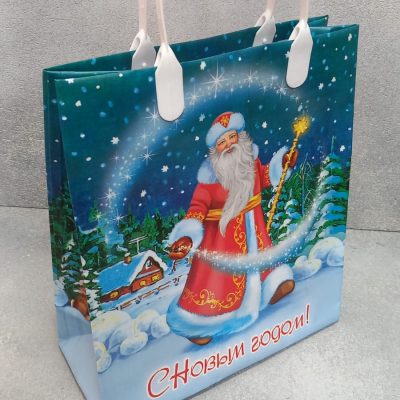 Пакет подарочный из мягкого пластика "Синие ночи" 23*27*10см НГ