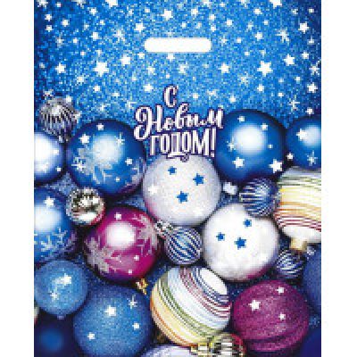 Пакет с вырубной ручкой 38х47 60мкм ламинация Синева НГ 50шт