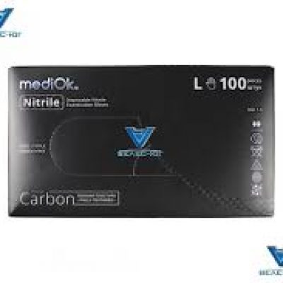 Перчатки нитриловые L черные medikOk Carbon 50пар 1/10