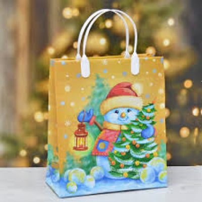 Пакет подарочный из мягкого пластика "Заходи на огонек" 23*27*10см НГ