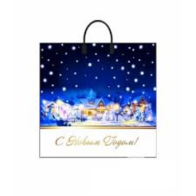 Пакет с пластиковой ручкой 38*35см Первый снег НГ