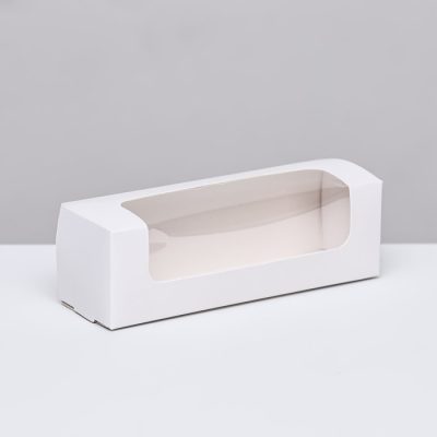Кондитерская упаковка, белая, 16×5×5 см 9912409