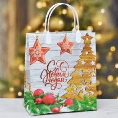 Пакет подарочный из мягкого пластика "Шале" 23*27*10см НГ