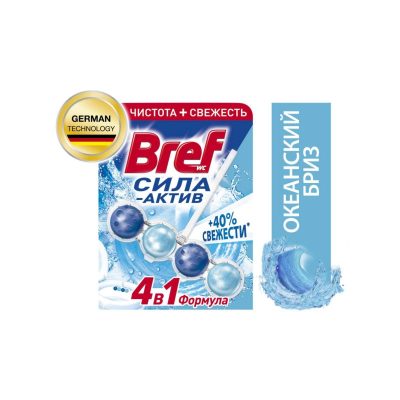 Средство для унитаза Bref Сила Актив Океанский Бриз, 4в1, 50 г 1236134