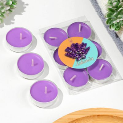 Набор свечей чайных ароматических 6шт лаванда 474813