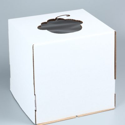 Коробка под торт с окном, «Пироженка», белая, 30×30×30 см 9554318