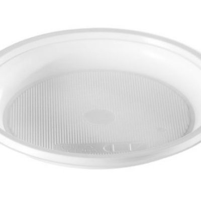 Тарелка пластиковая, диаметр 165 мм, белая, 100/2000