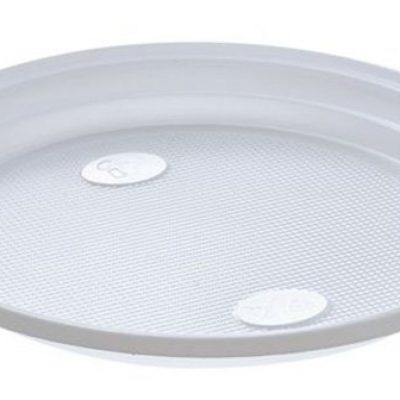 Тарелка пластиковая d 205 мм белая PP *100/2000