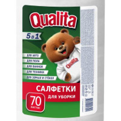 Салфетки для уборки Qualita Optima вискозная в рулоне 70 шт *6