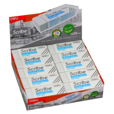 Ластик 54*20*10мм картонный держатель Scribe EH00210 DELI 1/20