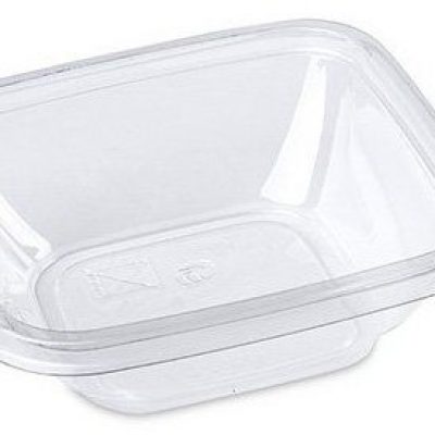 Контейнер квадратный 126х126х51мм 375мл без крышки прозрачный ПЭТ 1/500(крышка17-0268)