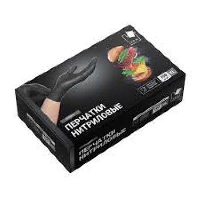 Перчатки нитриловые А Д М стандарт+ черные L 100шт/уп sempB3