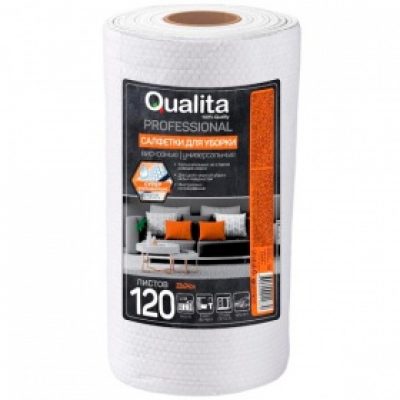 Салфетка вискозная QUALITA 25х24 120шт рулон *12